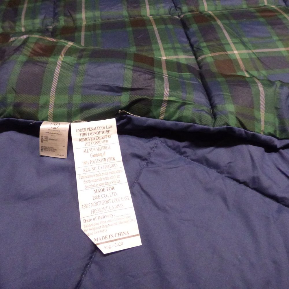 Martha Stewart  Reversible Plaid King Comforter - Picture 4 of 5